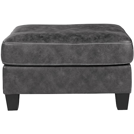 Contemporary Faux Leather Ottoman