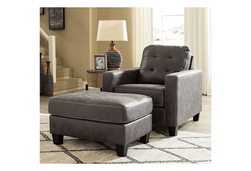 Venaldi Chair and Ottoman Set by Benchcraft at Virginia Furniture Market