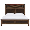Ashley Furniture Benchcraft Wyattfield King Storage Bed w/ Sconce Lights