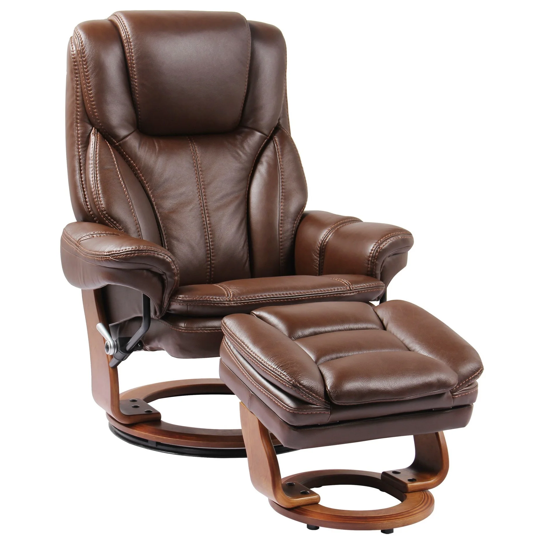 Benchmaster Hana 7753WBKM011 Reclining Chair and Ottoman with Pillow