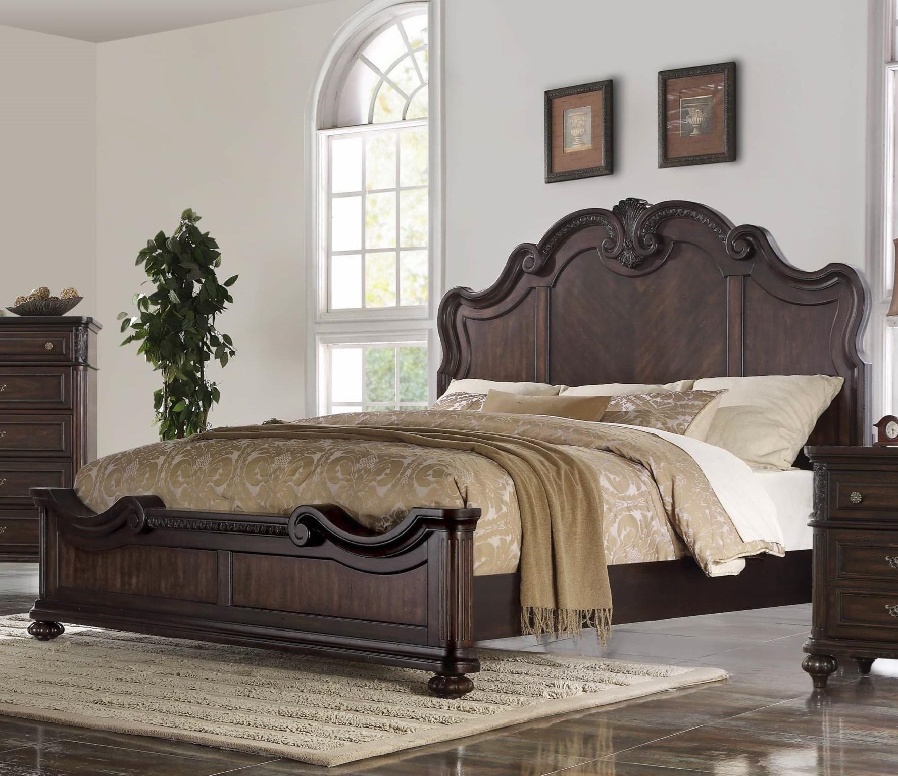 Bernards Nottingham 1610105HQ+FQ+RL Traditional Queen Panel Bed with