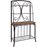 Metal and Faux Marble Baker's Rack