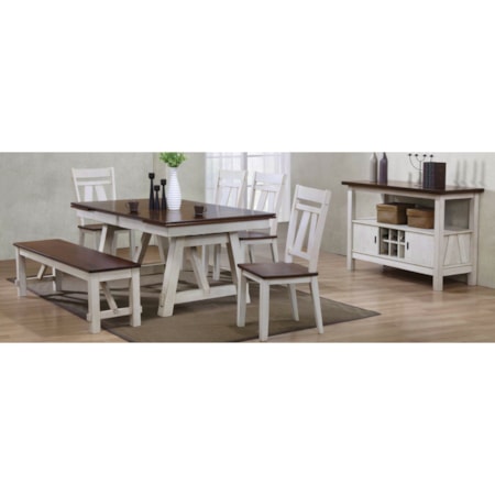 6-Piece Table Set with Bench