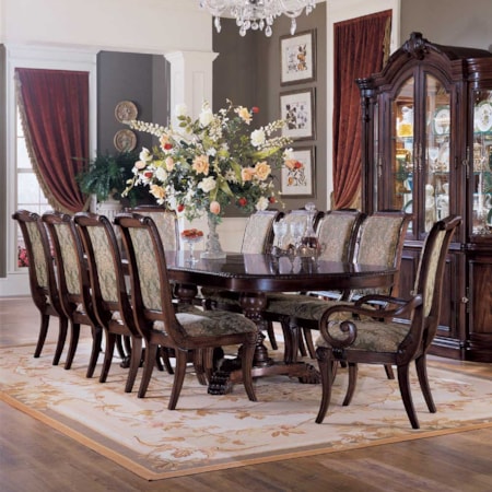 Double Pedestal Oval Dining Table