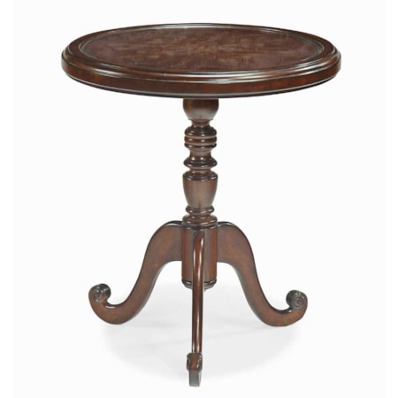 Round Accent Table with Etched Top