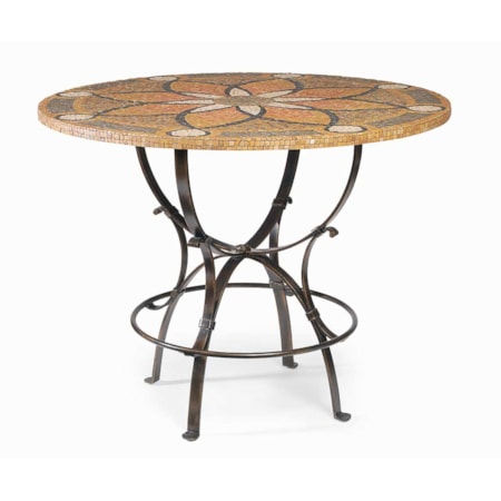 Round Mosaic Top Pub Table