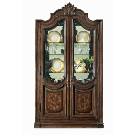 Curio Cabinet with Two Wood Framed Doors