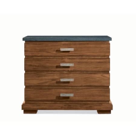 Four Drawer Stone Top Nightstand