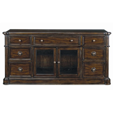 Entertainment Console with 2 Glass Doors