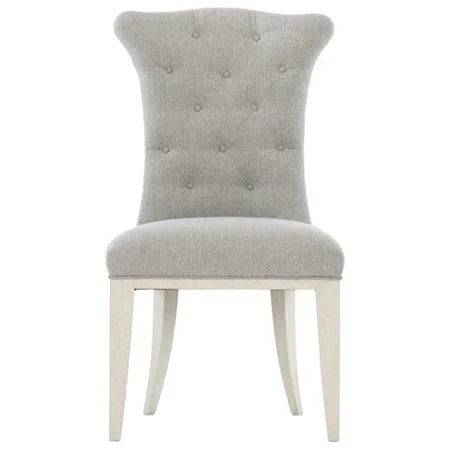 Transitional Customizable Upholstered Side Chair with Button Tufting
