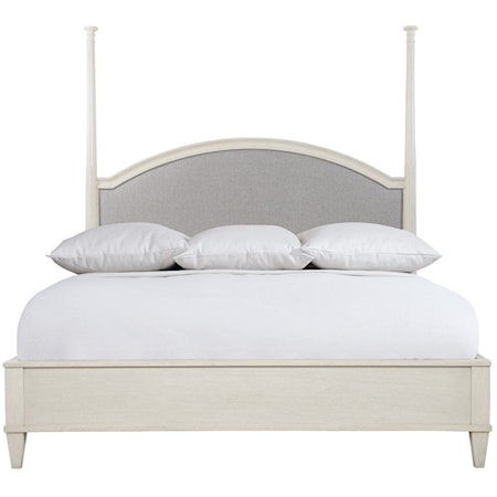 Transitional Upholstered Panel Queen Bed