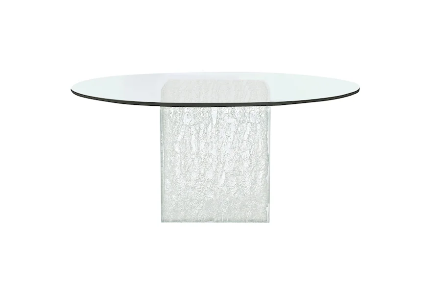Arctic Round Glass Dining Table by Bernhardt at Jacksonville Furniture Mart