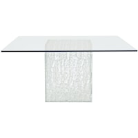 Contemporary Square Glass Dining Table