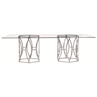Modern Rectangular Dining Table in Stainless Steel