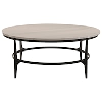 Contemporary Oval Metal Cocktail Table