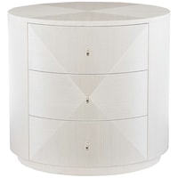 Contemporary Round Chairside Table with 3 Drawers