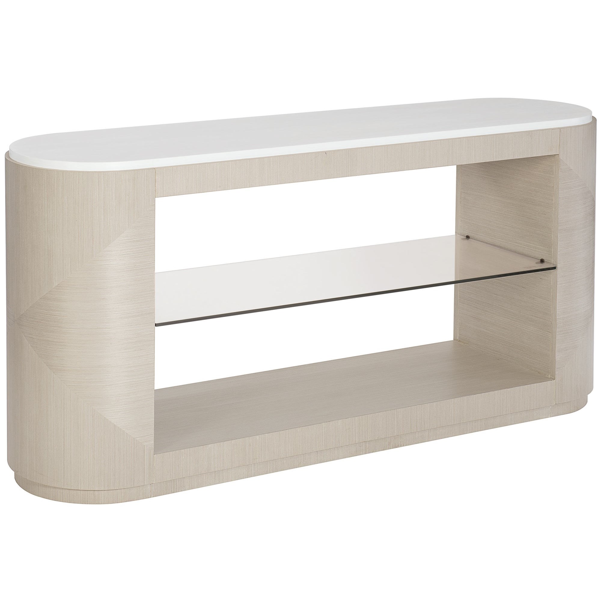 Bernhardt Axiom 671744196 Contemporary Console Table with 1 Glass Shelf