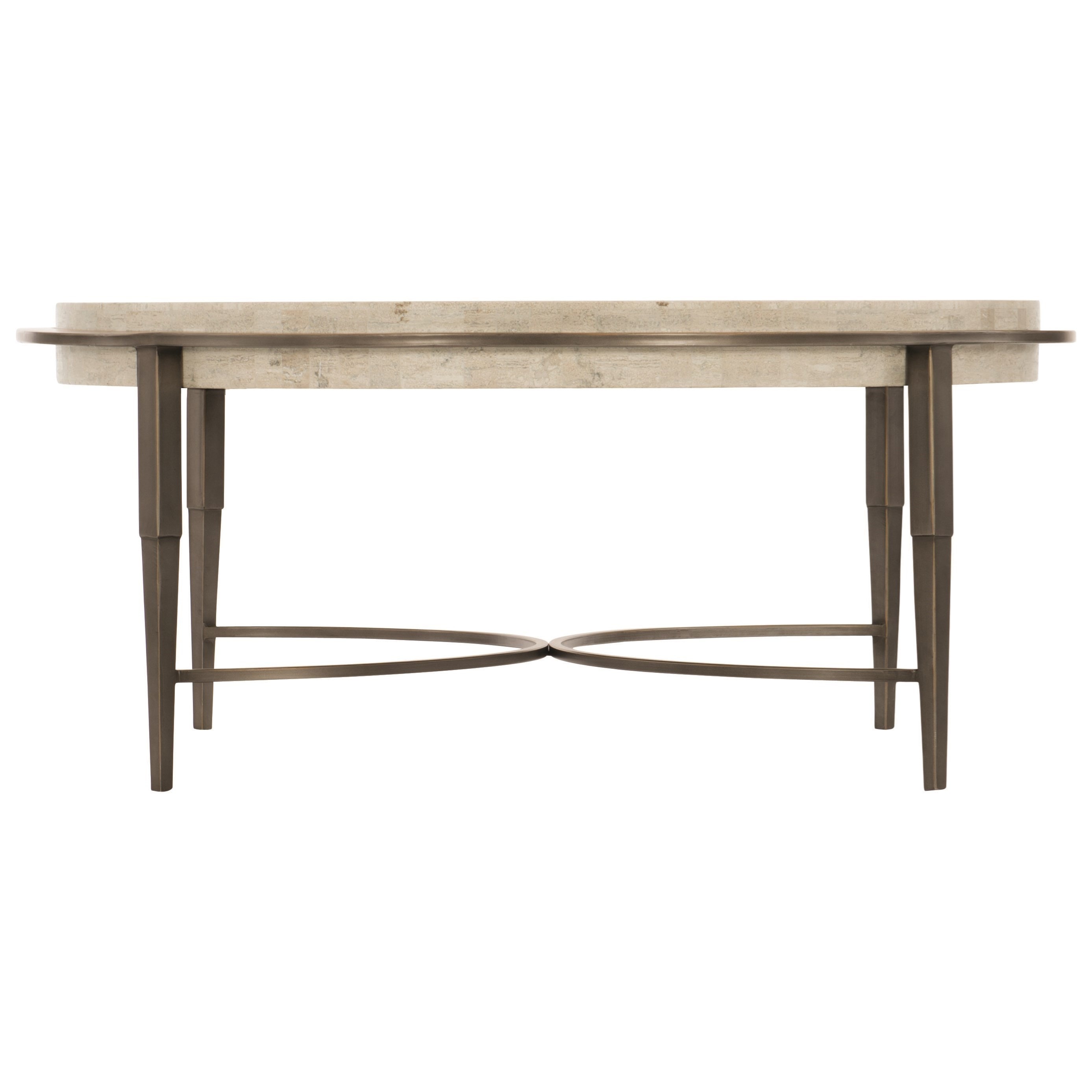 Bernhardt Barclay Metal Round Cocktail Table with Stone Top Sprintz  Furniture Occ Cocktail-Coffee Tables