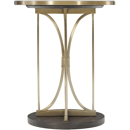 Contemporary Round Drink Table with Steel Base