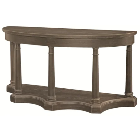 Neo-Traditional Styled Wooden Console, Sofa and Hall Table