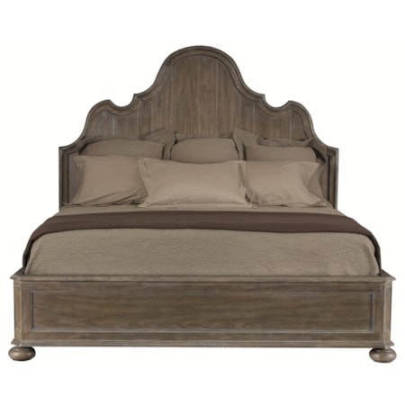 High End Master Bedroom Queen Size Panel Bed with Traditional Elegant Style