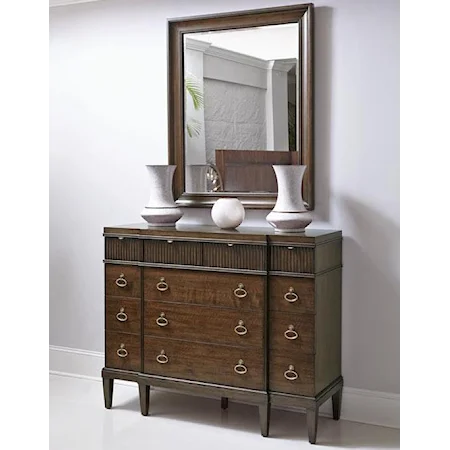Small Dresser and Mirror Set with 12 Drawers