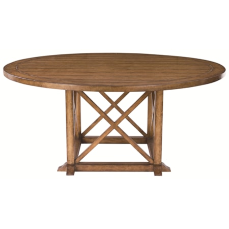 Round Dining Table with Wooden X Base