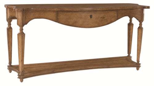 Rectangular Console Table with Shelf and Drawer