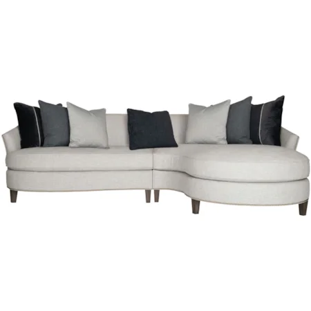 Contemporary 2-Piece Sectional with Nailhead Trim