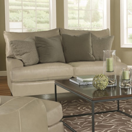 Upholstered Loveseat with Block Legs