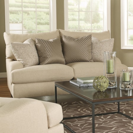 Upholstered Loveseat with Block Legs