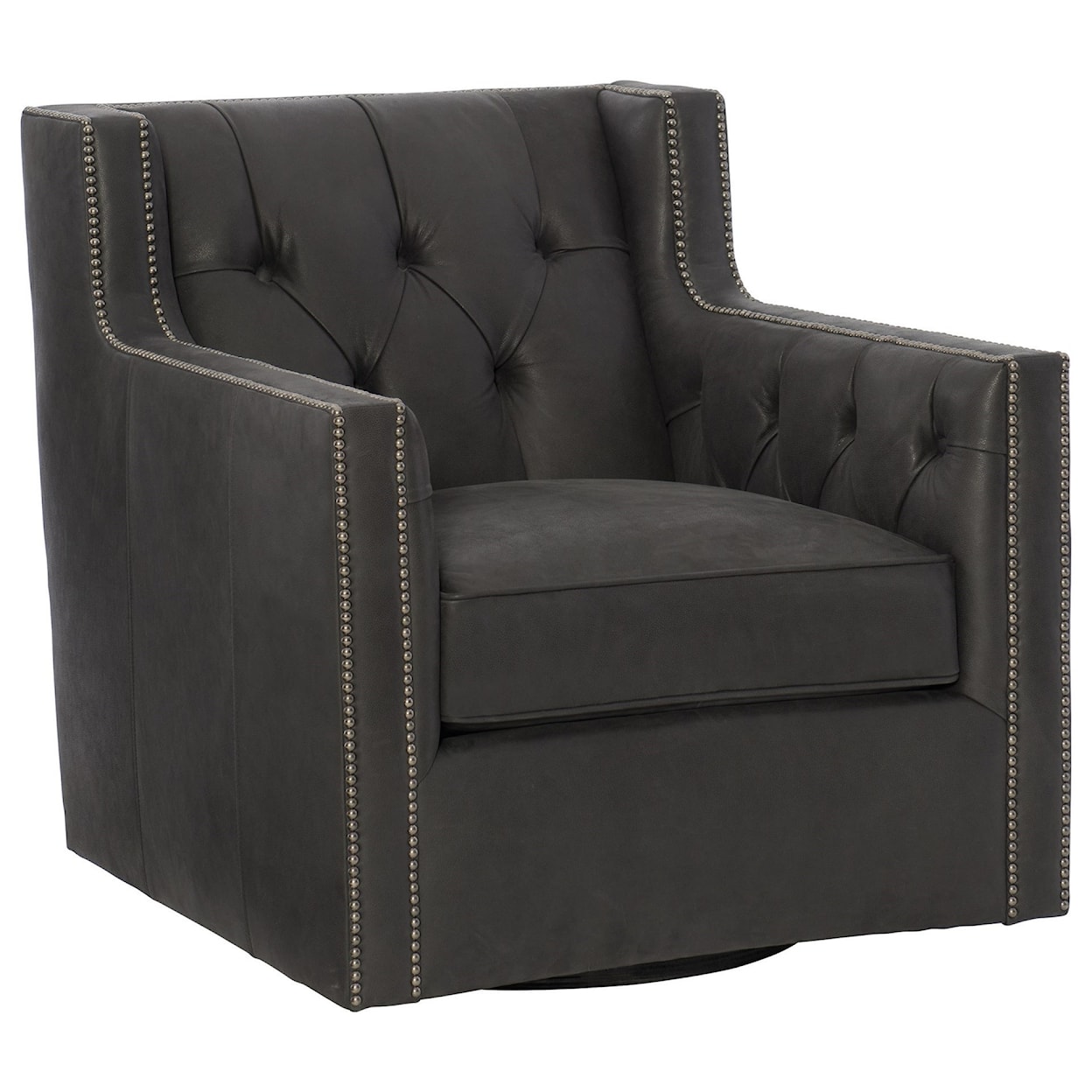 Bernhardt Candace Swivel Chair with Nail Head Trim