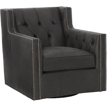 Swivel Chair with Nail Head Trim