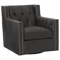 Swivel Chair with Nail Head Trim