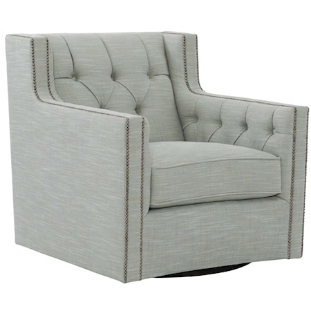 Swivel Chair with Nail Head Trim