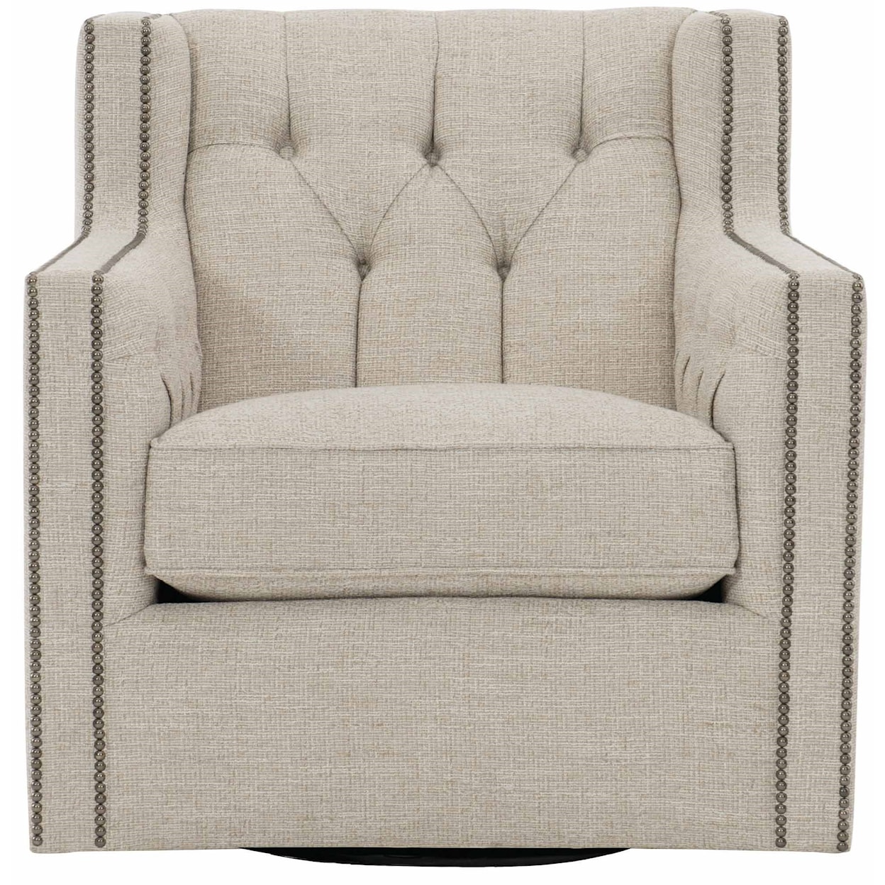 Bernhardt Candace Swivel Chair with Nail Head Trim