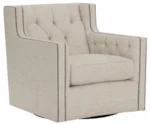 Bernhardt Candace Swivel Chair with Nail Head Trim