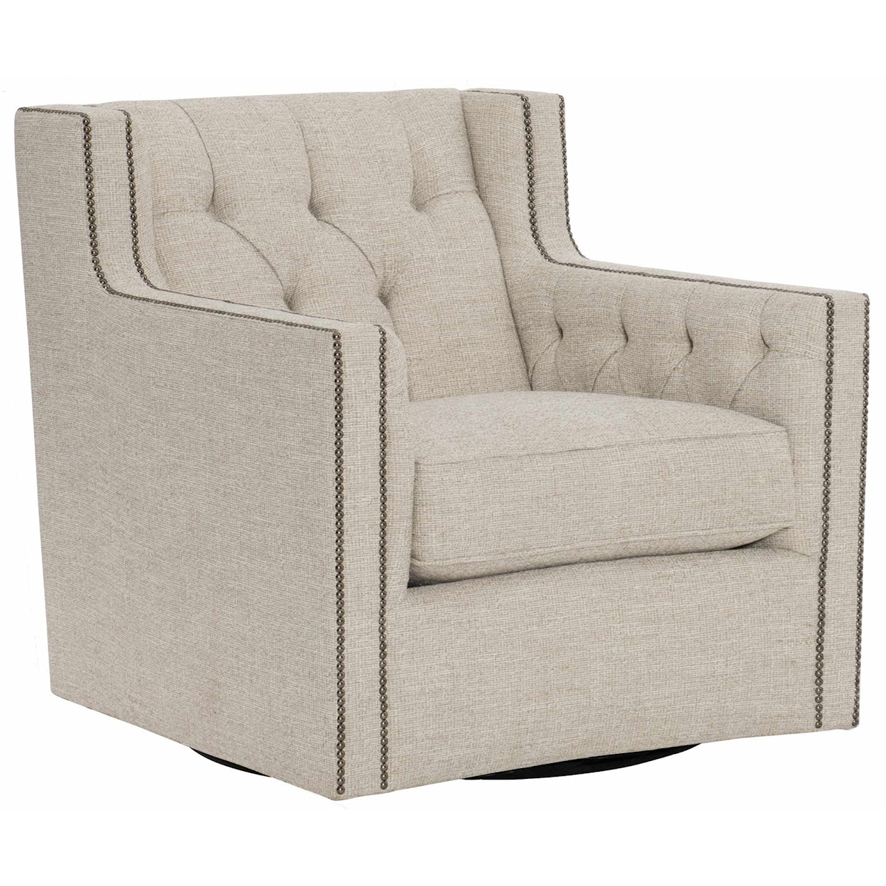 Bernhardt Candace Swivel Chair with Nail Head Trim