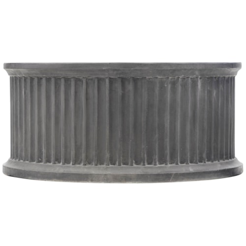Transitional Round Concrete Cocktail Table