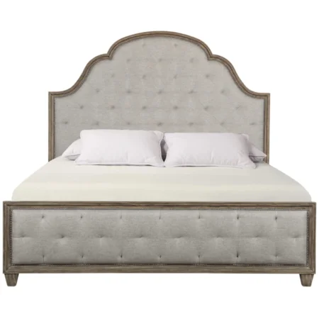 Transitional Upholstered Tufted California King Bed