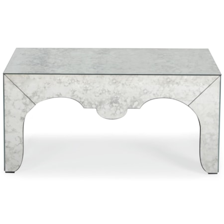Mirrored Cocktail Table with Shaped Apron