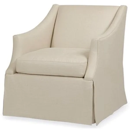 Transitional Swivel Chair with Skirted Base