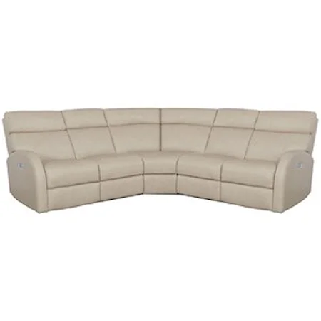 Leather Four Seat Power Motion Sectional with Power Tilt Headrests and USB Charging Ports