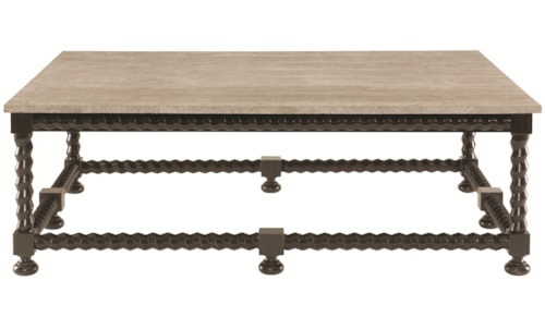 Cocktail Table with Travertine Stone Top