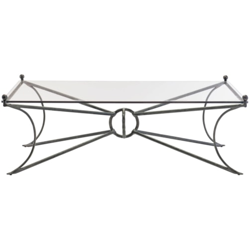 Contemporary Rectangular Cocktail Table with Glass Top