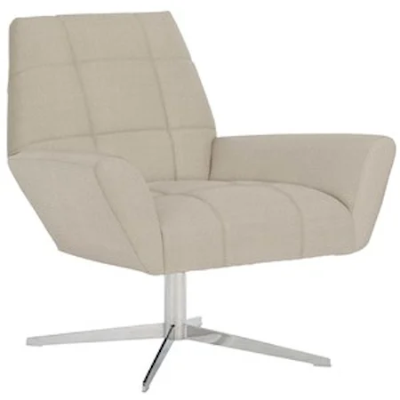 Contemporary Swivel Chair with Metal Base