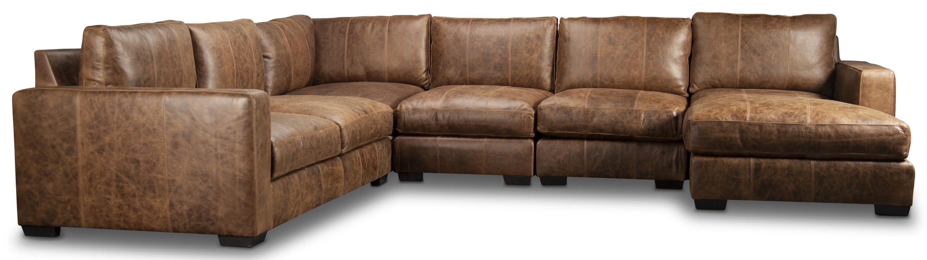 Bernhardt Dawkins 891159920 Top Grain Leather Sectional Morris Home