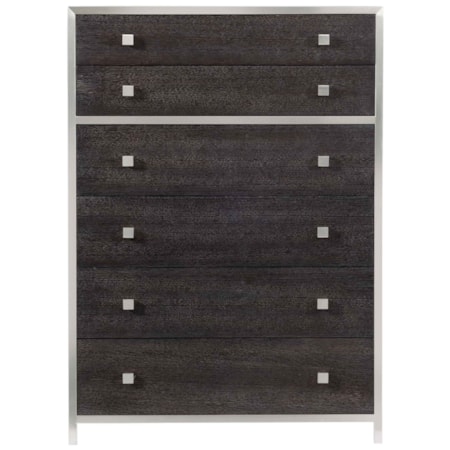 Contemporary 6 Drawer Tall Chest