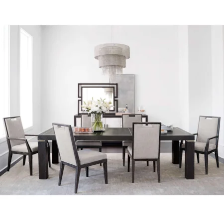 7 Piece Rectangular Table and Chair Set with Leaf