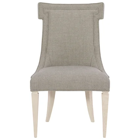 Transitional Upholstered Side Chair with Solid Wood Legs